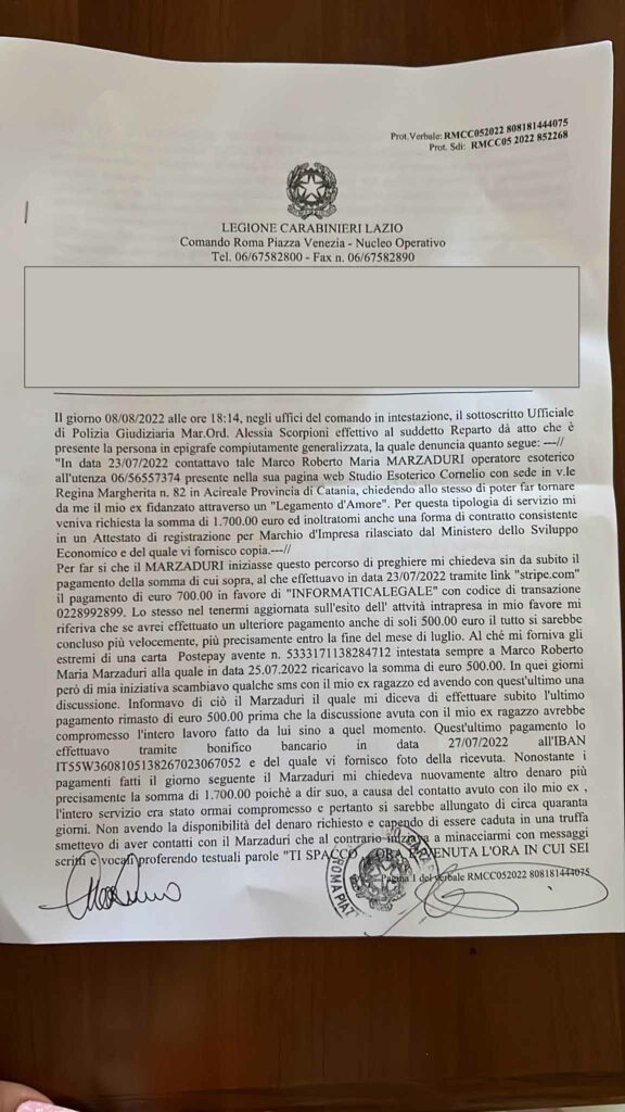 DENUNCIA MARCO MARZADURI